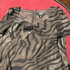 DKNY Animal Print Dress in Black and Brown